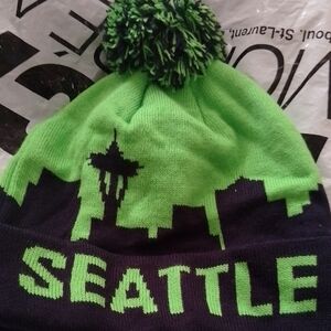 New Lids 47' Seattle City Scape Winter Hat Green Dark Blue osfa
